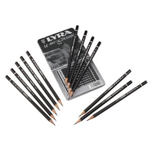 Lyra Pencils Art Design Drawing 6B-4H Box - 12 Assorted Grades